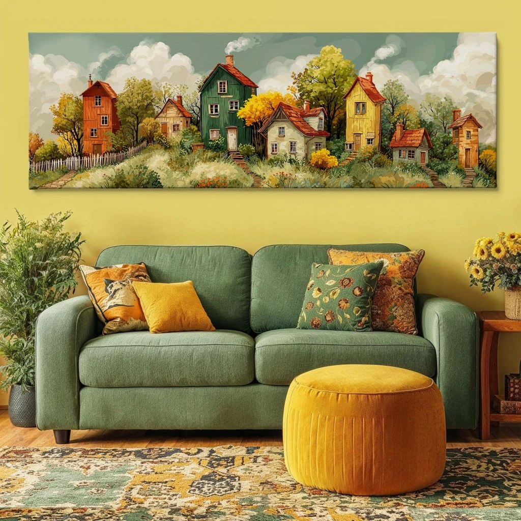 Velkoformátový obraz v interiéru